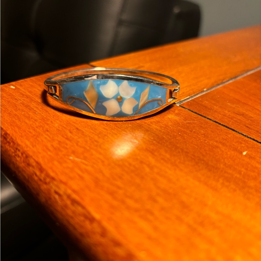 Silver and Mother of Pearl inlay bracelet